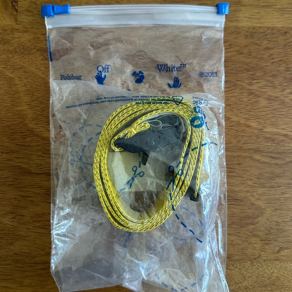 Off-White Yellow Strap with Black Logo